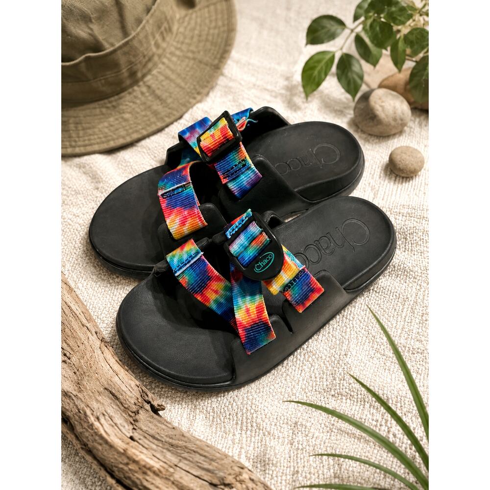 CHACO Chillos Big Kids Rainbow Tie Dye Sport Sandals Size 1